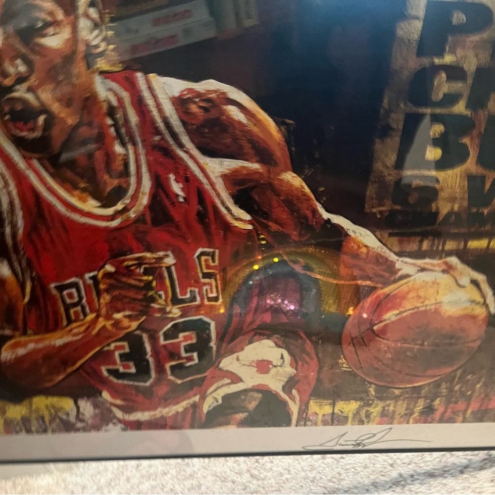 Scottie Pippen signed poster framed